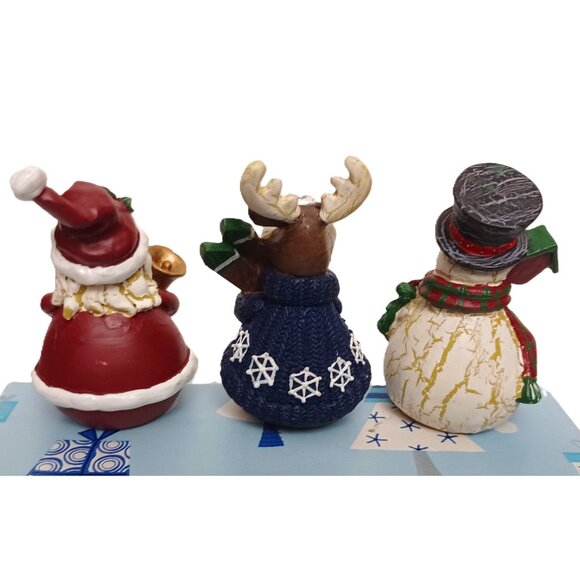 Holiday Shelf Sitting Figurine: Hanging Snowman, Moose & Santa - Picture 5 of 7